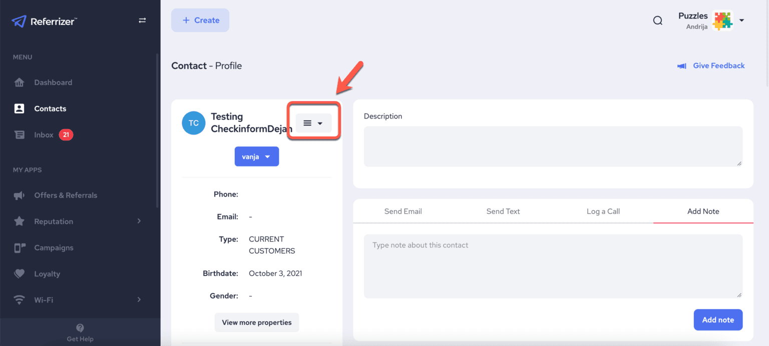 How to edit an existing contact - Knowledge Base - Referrizer